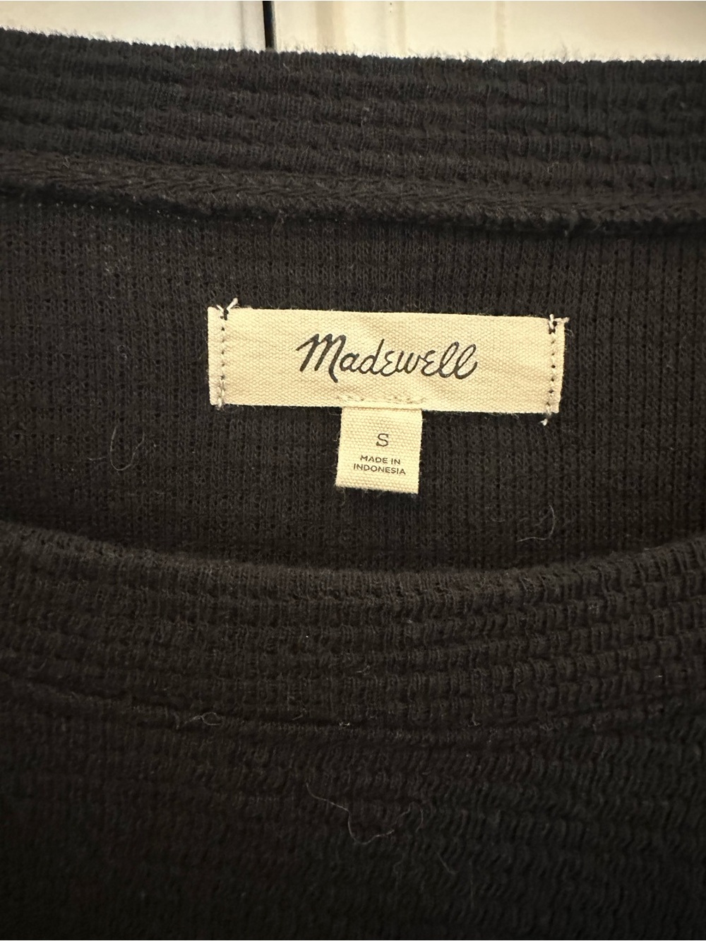 Madewell Men's Black Ribbed Crewneck Sweater